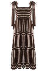 Striped Shirred Maxi Dress(PRE ORDER)
