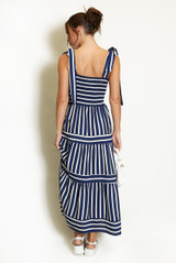 Striped Shirred Maxi Dress(PRE ORDER)