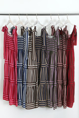 Striped Shirred Maxi Dress