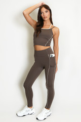 Gym Vest And Legging Set With Piping - New Ratio