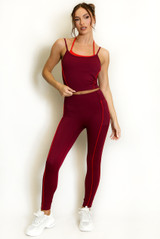 Gym Vest And Legging Set With Piping - New Ratio