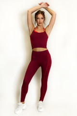 Gym Vest And Legging Set With Piping - New Ratio