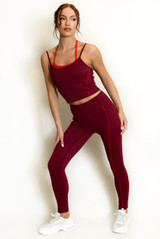 Gym Vest And Legging Set With Piping - New Ratio