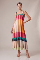 Pleated Swing Midi Dress