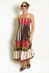 Abstract Print Midi Dress