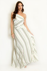 Asymmetric One Shoulder Top and Skirt