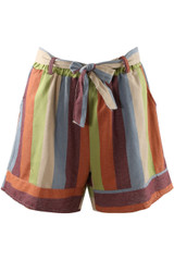 Mix Stripes Paper Bag Shorts