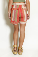 Mix Stripes Paper Bag Shorts(PRE ORDER)
