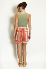 Mix Stripes Paper Bag Shorts(PRE ORDER)