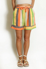 Striped Paper Bag Shorts
