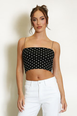 Polka Dot Cropped Cami Top