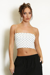 Polka Dot Cropped Cami Top