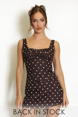 Ruched Polka Dot Tailored Top