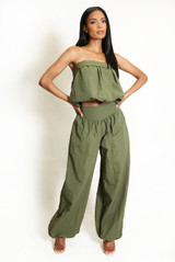 Bandeau Crop Top and Balloon Trouser Set