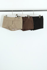 Low Rise Pinstripe Tailored Mini Shorts