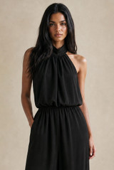 Balloon Hem Halterneck Blouse