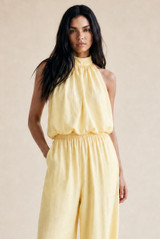 Balloon Hem Halterneck Blouse