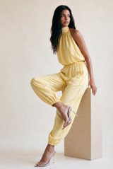 Balloon Hem Blouse and Trousers Set