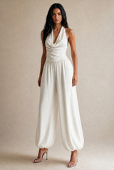Cowl Halter Top and Bubble Hem Trousers Set