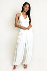 Cowl Halter Top and Bubble Hem Trousers Set