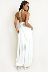 Cowl Halter Top and Bubble Hem Trousers Set