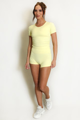 Side Gathered Top and Shorts Set