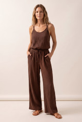 Crinkle Beaded Halter Blouse and Trouser Set
