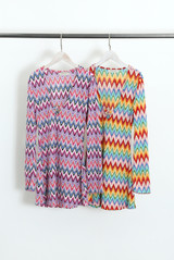 Zig Zag Ring Plunge Neck Mini Dress