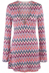Zig Zag Ring Plunge Neck Mini Dress