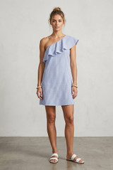 Stripes One Shoulder Dress