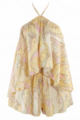 Abstract Halterneck Blouse and Shorts Set
