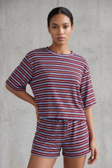 Striped Oversize Tee and Shorts Set