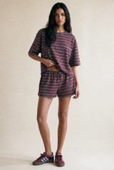 Striped Oversize Tee and Shorts Set