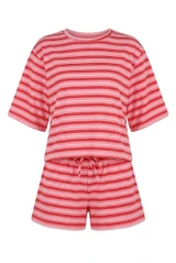 Striped Oversize Tee and Shorts Set