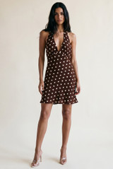 Polka Dot Halterneck Mini Dress
