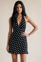 Polka Dot Halterneck Mini Dress