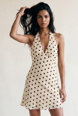 Polka Dot Halterneck Mini Dress