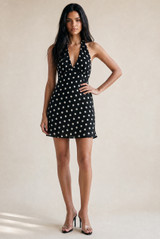 Polka Dot Halterneck Mini Dress