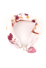 Pearl Clasp Satin Neck Scarf 