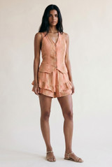 Threaded Waistcoat and Ruffle Skirt Set