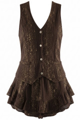 Threaded Waistcoat and Ruffle Skirt Set