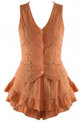Threaded Waistcoat and Ruffle Skirt Set