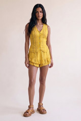Linen Look Waistcoat and Ruffle Skort Set