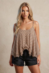 Polka Dot Chiffon Cami Top