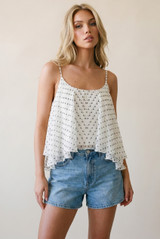 Polka Dot Chiffon Cami Top