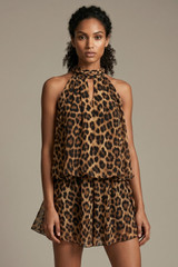 Leopard Chiffon Halterneck Playsuit