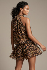 Leopard Chiffon Halterneck Playsuit