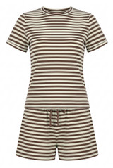 Stripes Crew Neck Top and Shorts Set