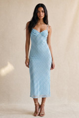 Polka Dot Strappy Midi Dress