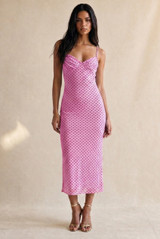 Polka Dot Strappy Midi Dress